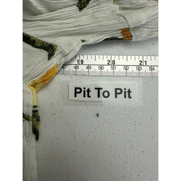 Womens Cottagecore Lemon Print Top Size M Botanical Mediterranean Fruit Cropped - Picture 6 of 8